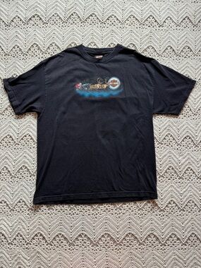Harley-Davidson Christmas Graphic Tee Back Graphic Florida Tee Shirt Vintage